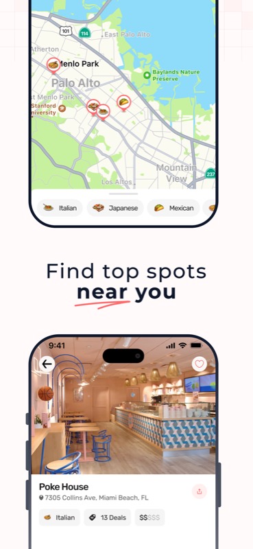 On & Off app find restaurants near you